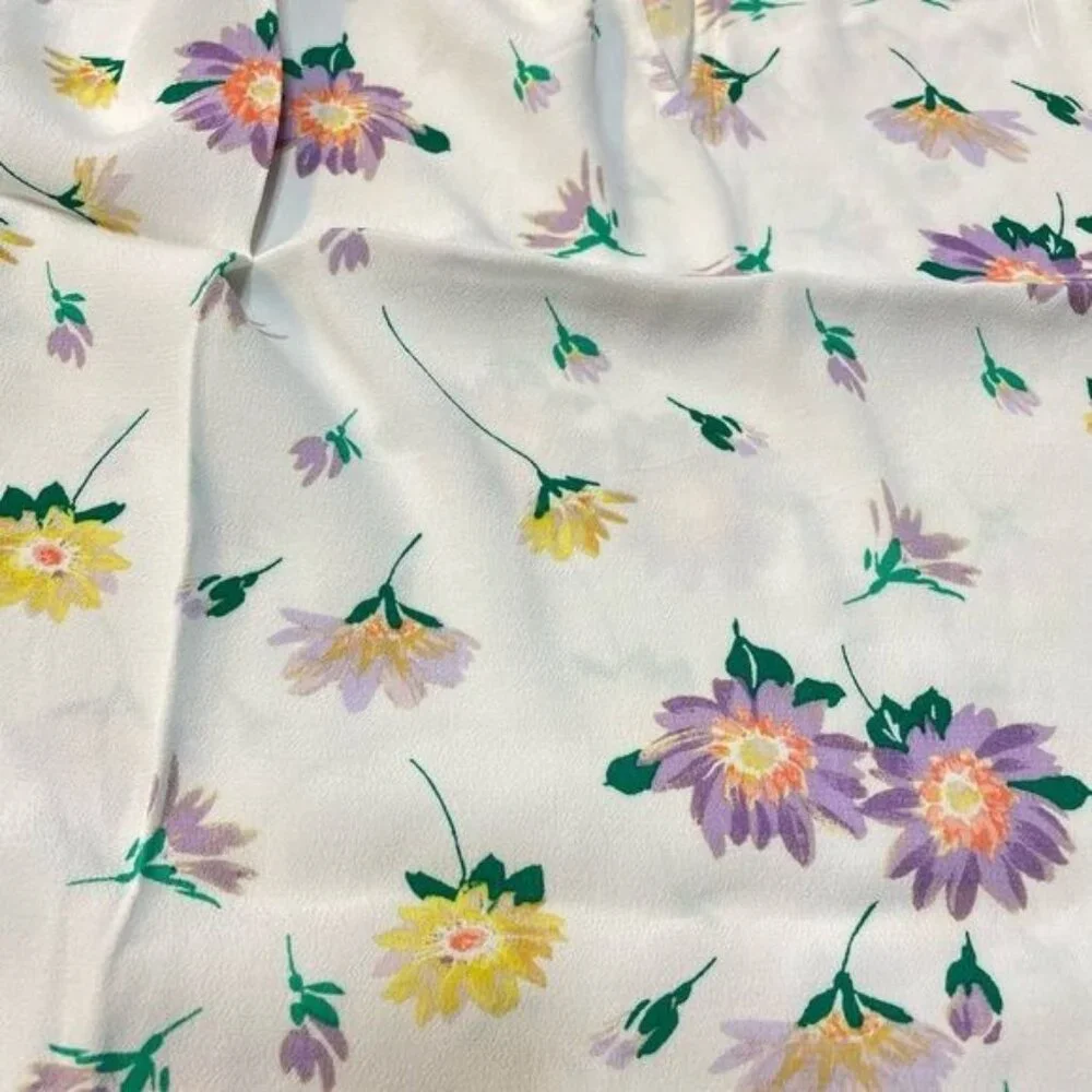 WOMEN LOFT PETITE FLORAL TIE BACK KEYHOLE SHELL MEDIUM - Picture 7 of 9